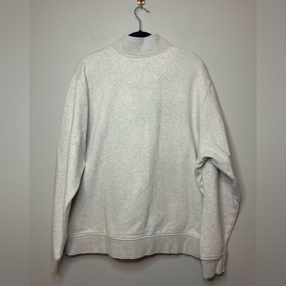 Orvis Men’s Signature Quarter-Zip Snap Sweatshirt Heather Cream Sz XXL - Picture 7 of 9
